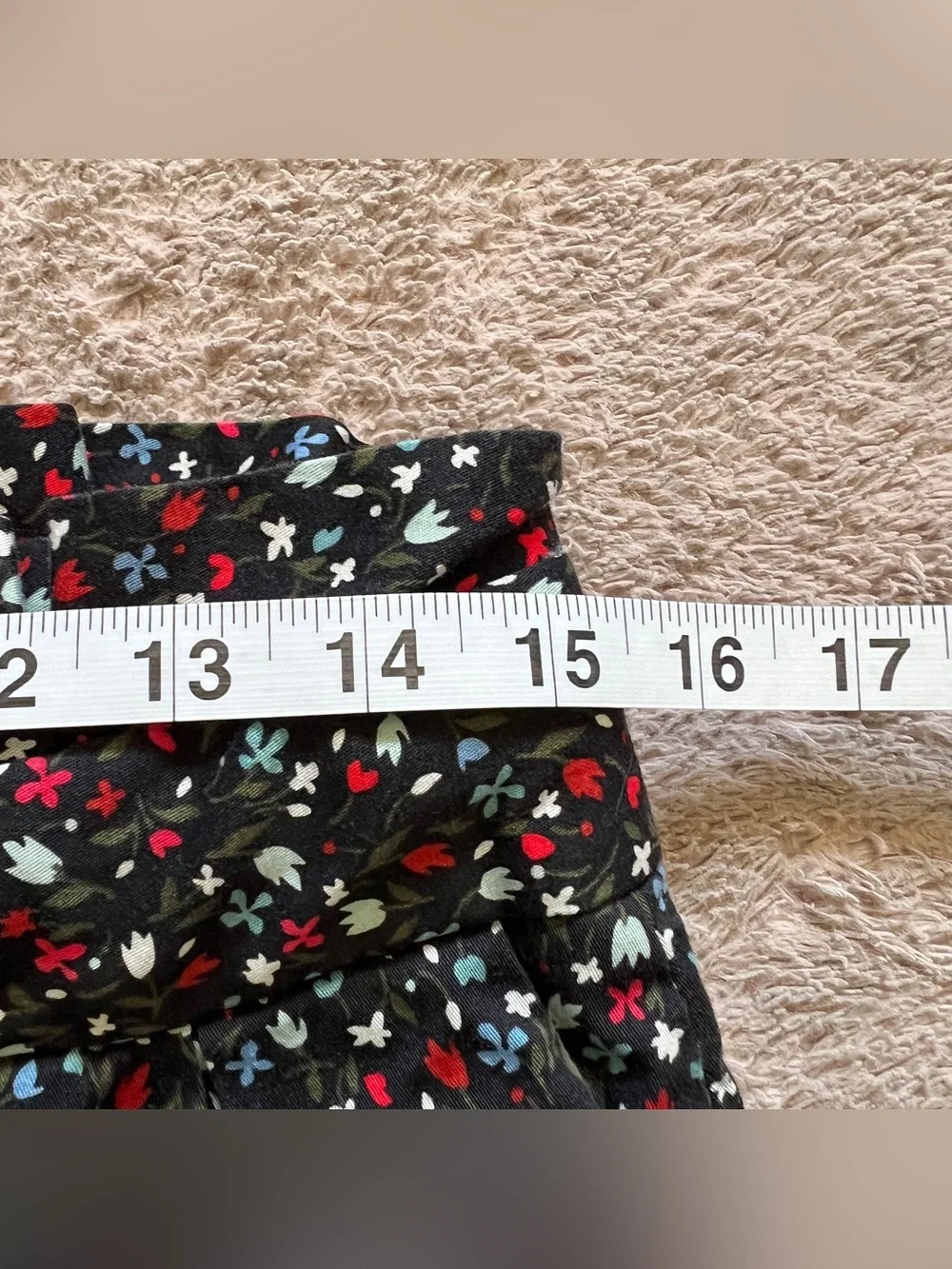 Zara Basic Floral Paperbag High Rise Pants Cottage Preppy Office Minimalist Sz M